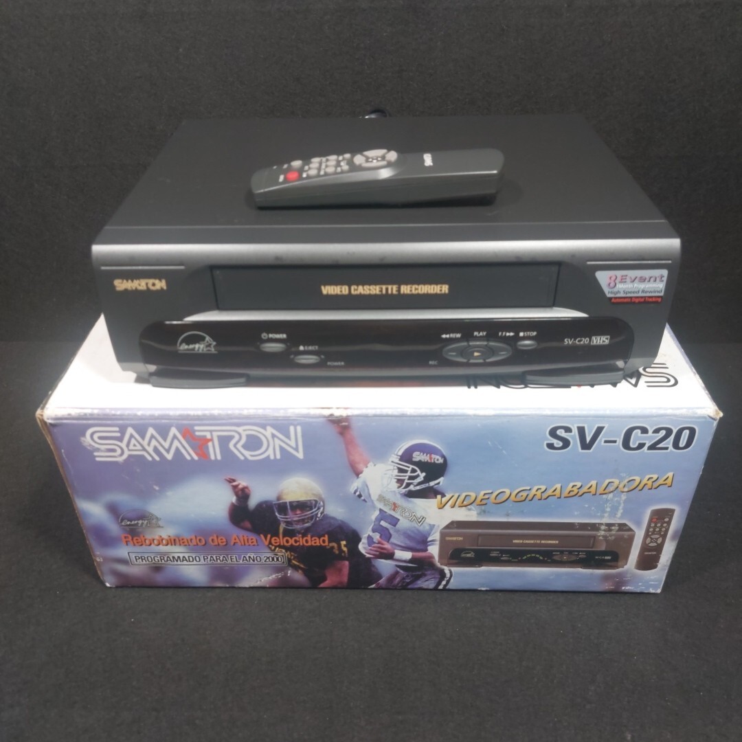 SAMTRON SV-C20 VHS VCR Player With Remote Control RCA Jacks Tested Works Great