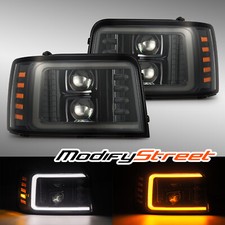 Fit 1992-1996 Ford F-seriesbronco Pro-series Projector Alpha-black Headlights