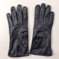 Blue Dress Gloves Gray Lining Interesting Side Seam Design