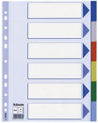 Esselte Kunststoff-Register, blanko, A4, PP, 6-teilig