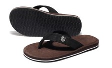 Men's Lightweight Beach Pool Thong Sandals Flip Flops Slippers Brown/Beige/Gray
