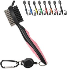 Golf Club Brush, Club Groove Cleaner with 2 Ft Retractable Extension Cord and