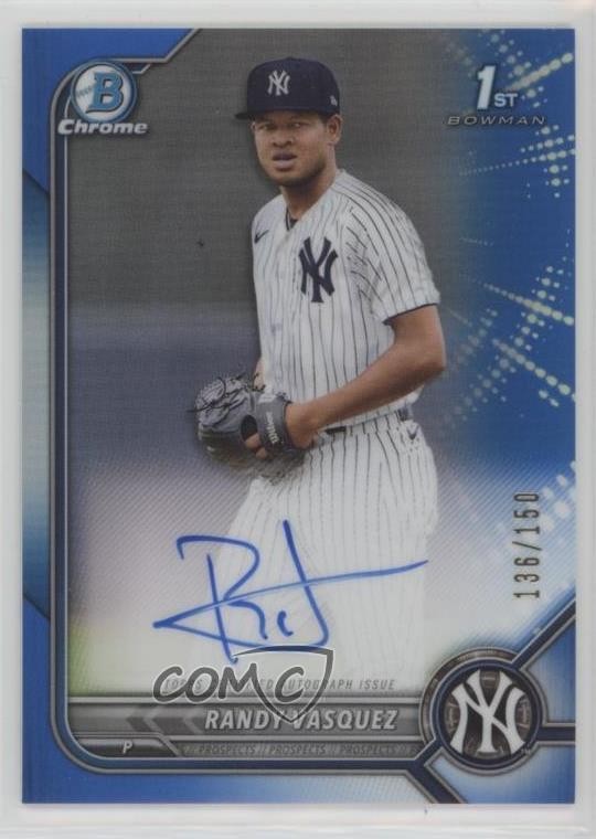 2022 Bowman Chrome Prospect Blue Refractor /150 Randy Vasquez #CPA-RV Auto 5j0