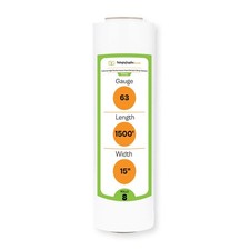 Cast Narrow Banding Stretch Wrap Cling 15" x 1500 ft 8 Rolls Dark White Film