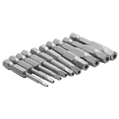10-Piece Magnetic Pentagon Head Screwdriver Bit Set Metric Sizes 1/4 Inch Hex...