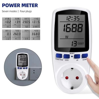 Leistungsmesser Wattmeter Stromzähler Balkonkraftwerk Steckdose Energiemonitor