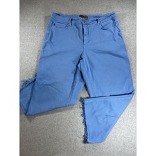 Judy Blue 18W Garment Dyed Wide Leg Frayed Hem Jeans Blue JB88843 C Womens 1941