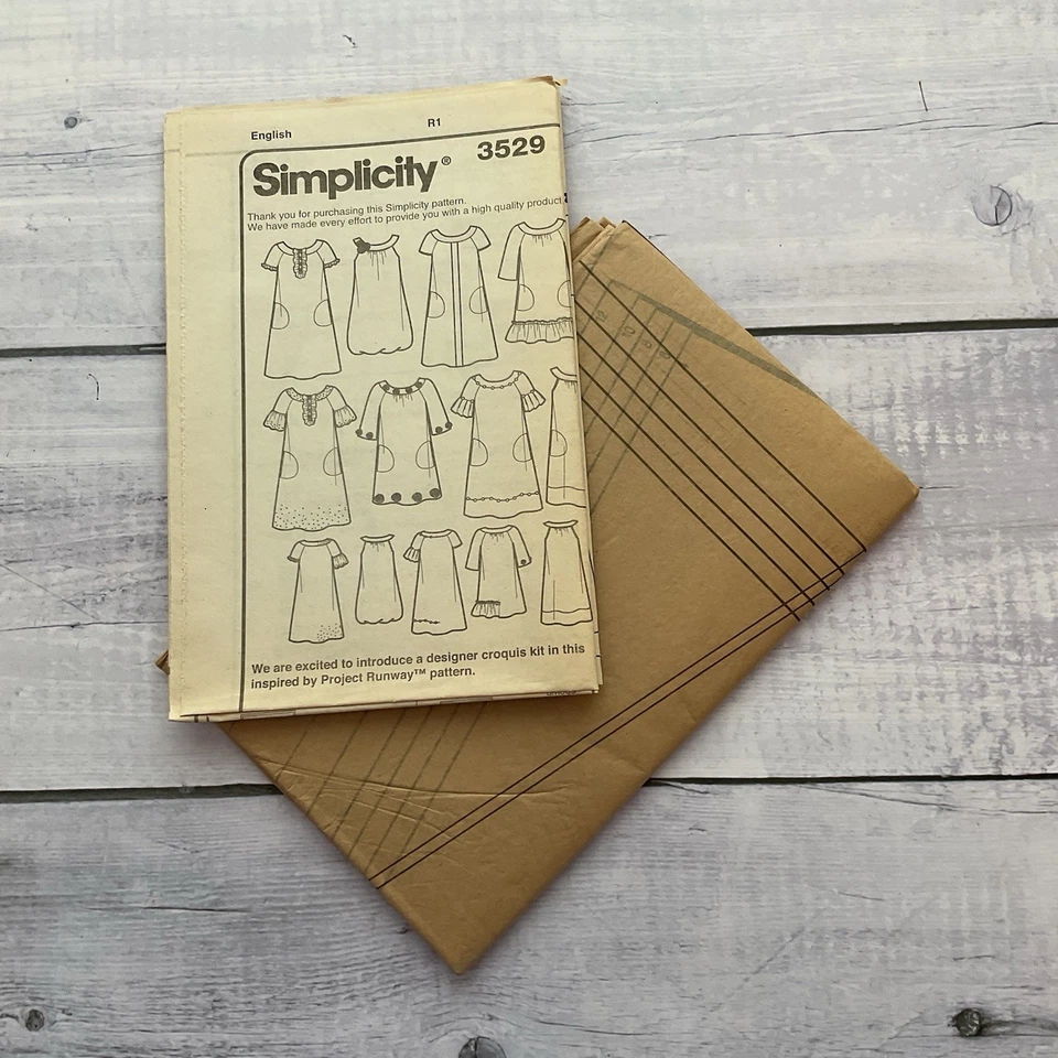 Simplicity 3529 Sewing Pattern Dress Pullover Length Sleeve Options 4-12 UNCUT  - Image 3 of 3