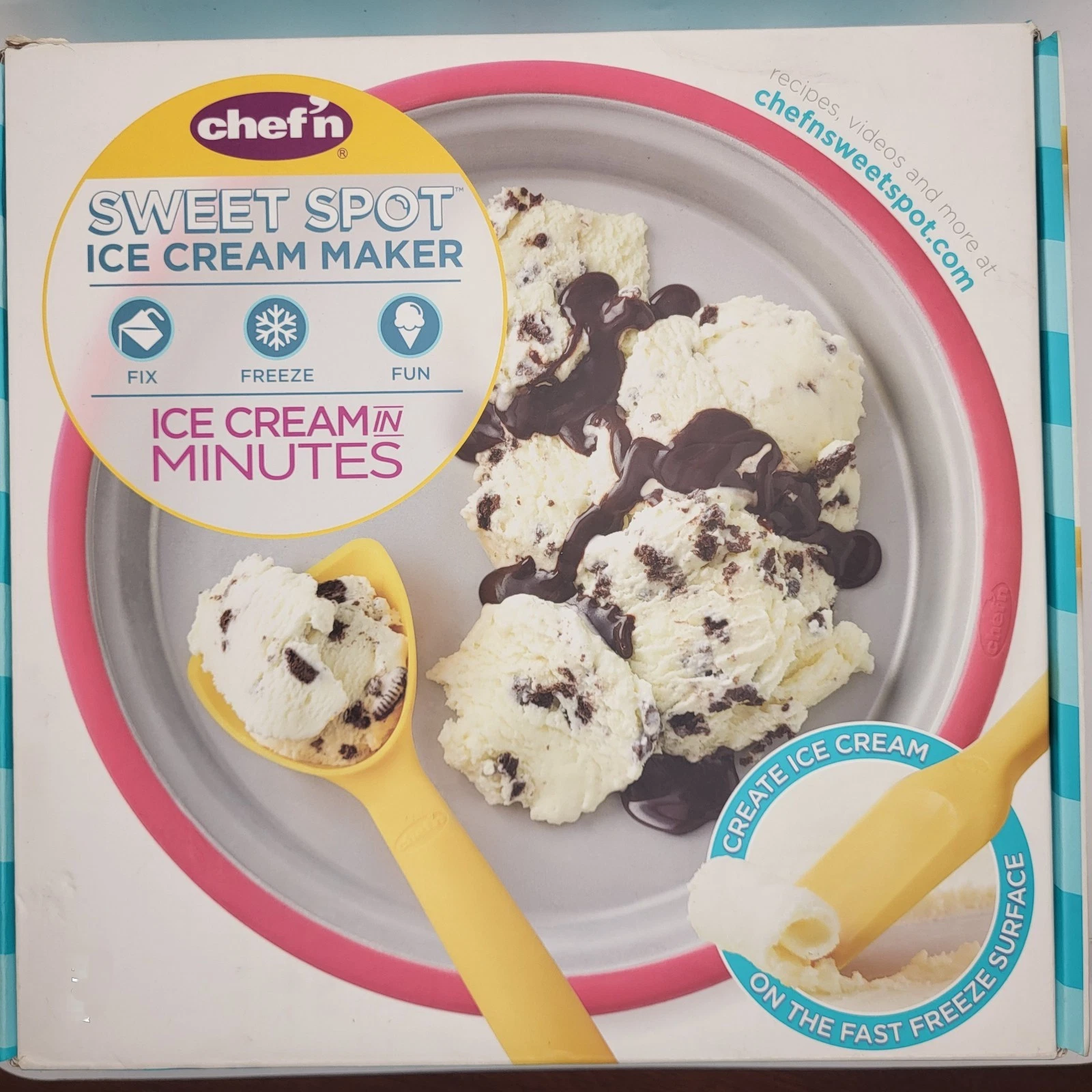 NIB Chef'n Sweet Spot Ice Cream Maker - Ice Cream In Minutes - Retail $49.99 New