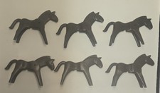 Vintage 1974 Playmobil Lot of 6 Dark Brown Horses Geobra Good Cond.