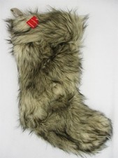 Faux Fur Holiday Stocking Xmas Brown 20" Wondershop Target Furry