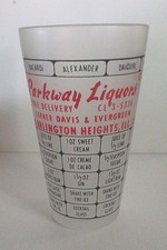 Vintage MCM Federal Glas mattiert Parkway Liköre Arlington Heights Illinois