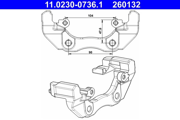 Support étrier de frein ATE premium haute résistance FORD 1471710