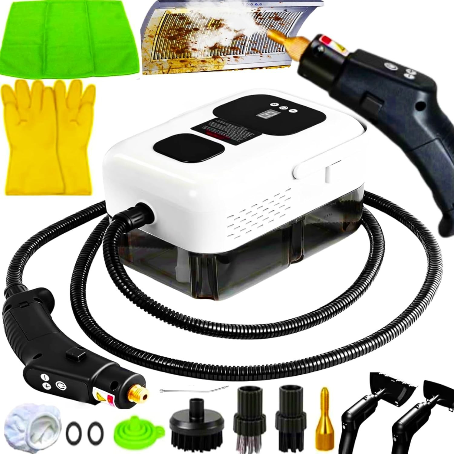 Pulitore a Vapore Portatile 2500W: Vaporetto Multiuso 9 Velocità Professional