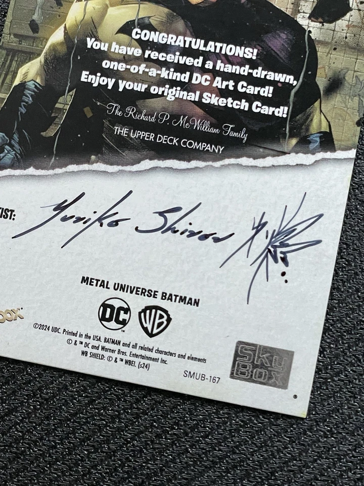 2025 Skybox Metal Universe Batman Sketch Card 1 Of 1 By Yuriko Shirou (Batman) - Image 4 of 4