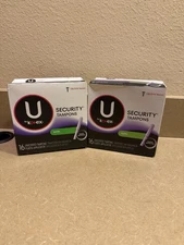 U by Kotex Unscented Security Tampons 2 Boxes 16 Count Each NEW SEALED HTF