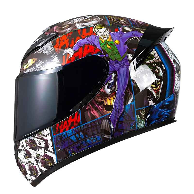 🏍️ Casco Moto Integrale 🃏Joker DOT Unisex Visiera Chiara o Scura foto 5