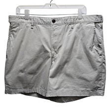 Lands End Mens Traditional Fit Chino Shorts Stone Size 37 Stretch Cotton