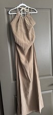 MANGO Halter Neck Modal Dress Brown Toffee Size S USA 4 NWT Sleeveless