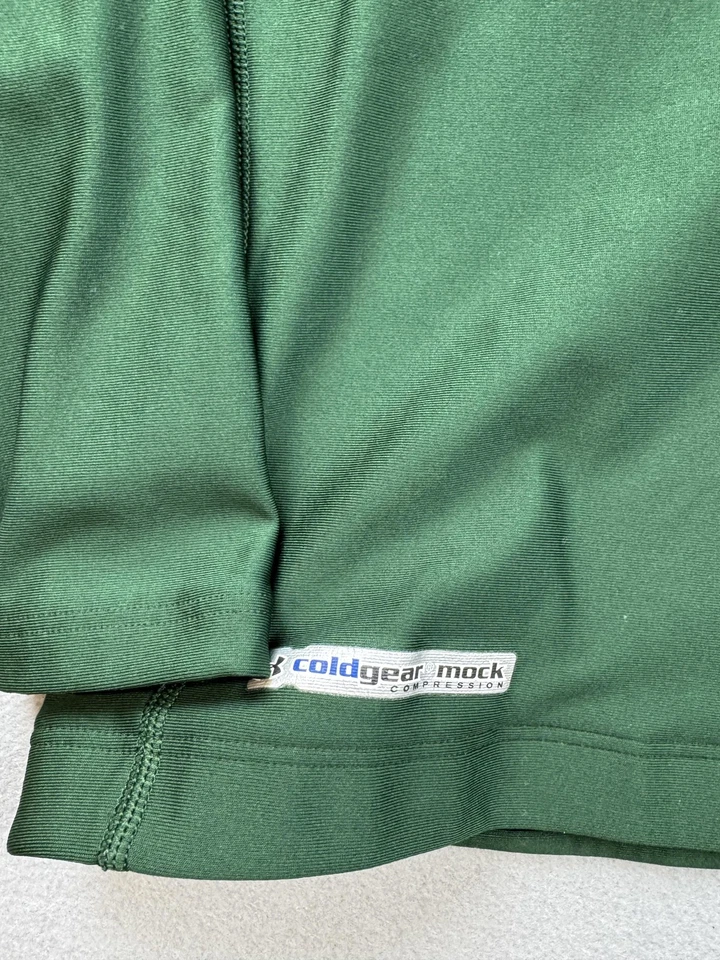 Under Armour ColdGear Mock Compression Shirt Mens Medium Green Long Sleeve FW13 - Image 2 of 4