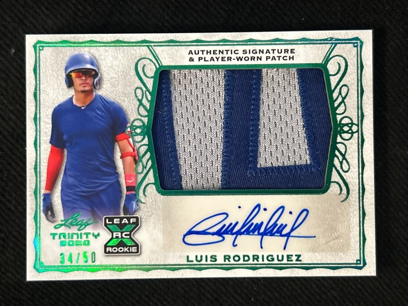 2020 Leaf Trinity Baseball Luis Rodriguez Patch Auto /50