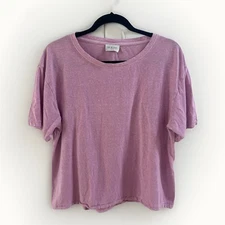 Wrap London Women’s 10 Pink Organic Hemp Cotton Boxy T-Shirt Eco-friendly Light