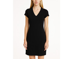 J.McLaughlin Catalyst Black V-Neck Short Sleeve Sheath Dress Size Small