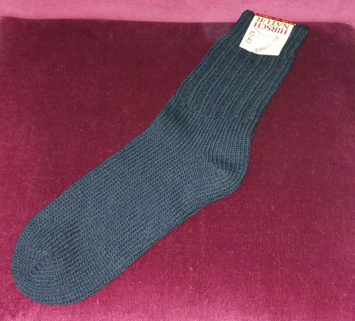 100% Pure Wool Chunky Knit Sock (UK 8-9 / EU 42-43) Black, Hirsch Natur 191 - 14