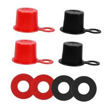 4PCS Car Battery Terminal Cover, Red Black Automotive Battery Top Red Black