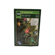 Holiday Time Mini Light Set 100 Count Multi Lights Green Wire Indoor Outdoor
