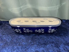 Temp-Tations By TARA Floral Lace blue 1.5 QT Casserole Dish w/Steamer Lid 996610