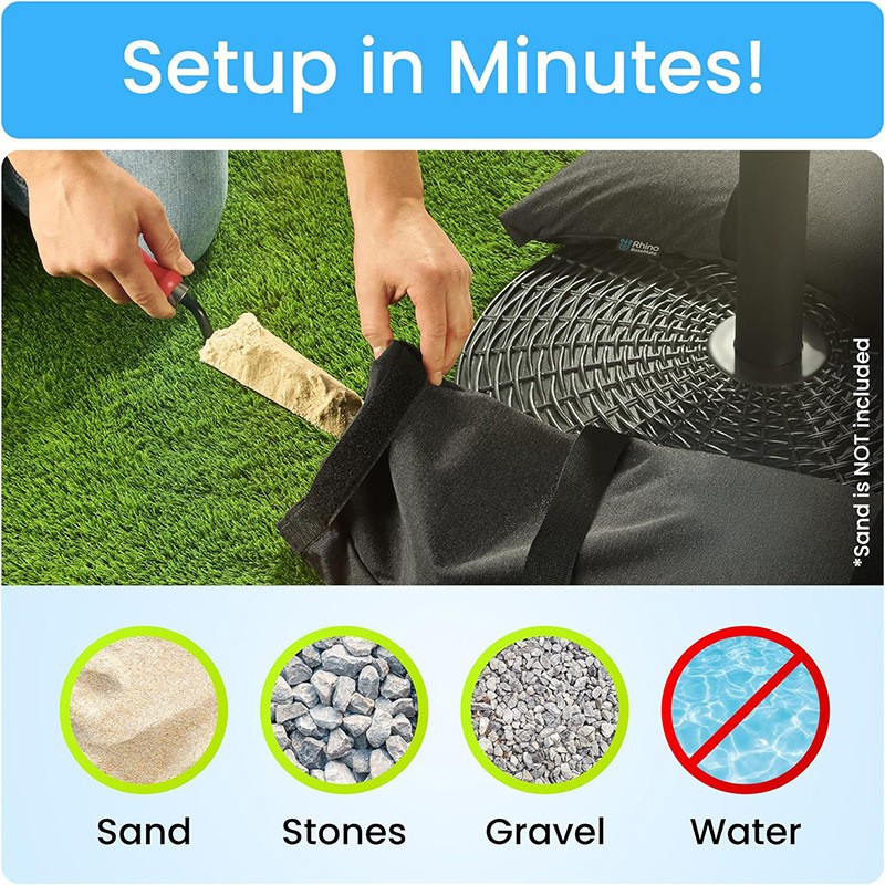 2 Pieces Outdoor Fillable Sand Bags Weatherproof Easy To Use Arched Sand Bags