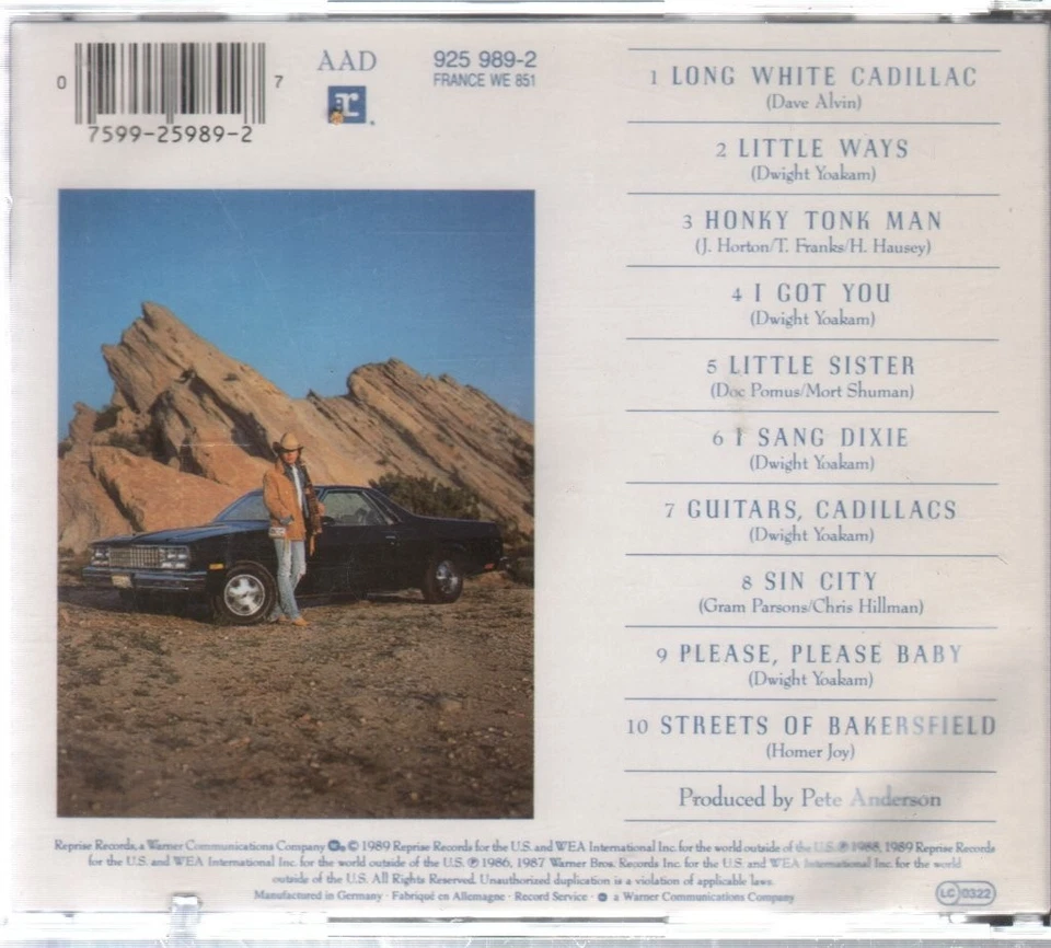 Dwight Yoakam Just Lookin' For A Hit CD Germany Reprise 1989 Deletion cut to - Image 2 of 2