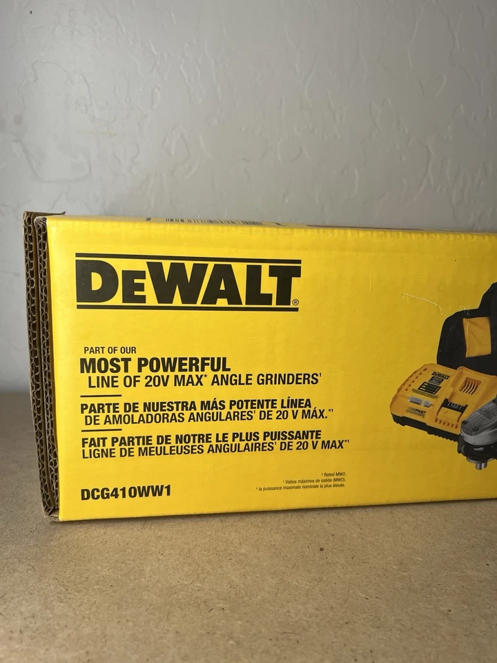 DEWALT 20V MAX Li-Ion Inalámbrico 4-1/2-5 pulgadas Kit de Amoladora Angular 8Ah Bolsa Cargador de Batería Foto 2 de 4