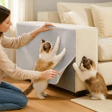 Cat Scratch Furniture Protector – Self-Adhesive Nano Gel, Light Grey 