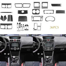 36Pcs Full Set Interior Trim Kits For Subaru WRX STI 2015-2021 Real Carbon Fiber