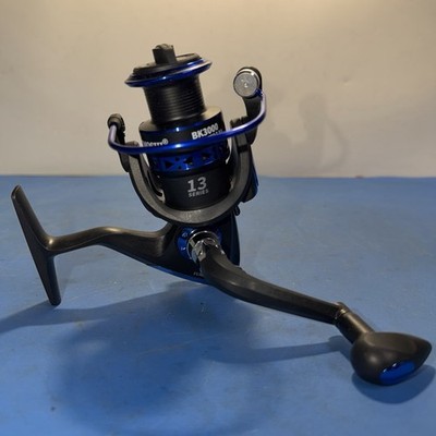 Yumoshi BK 3000 Spinning Reel 5.5:1 Ratio w/ Foldable Handle Black-Blue |  eBay
