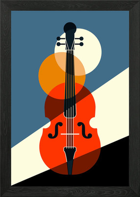 Minimalistischer Kontrabass gerahmtes Wandbild Poster Leinwanddruck Bild