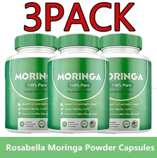 3 Pack Rosabella Moringa Capsules for Immune Support, Gut Health & Vitamins NEW