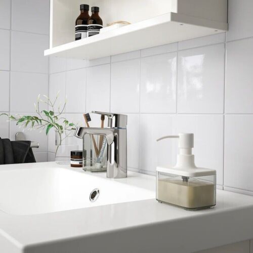 IKEA BROGRUND juego de baño de 3 piezas Dispensador de jabón, jabonera, soporte para cepillo de dientes - Imagen 2 de 4