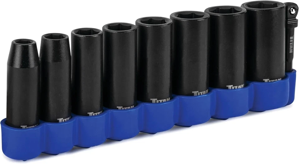 Titan 48401 9-Piece 3/8-Inch Drive Metric Deep Impact Socket Set - Image 2 of 3