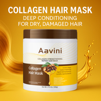 Aavini Hair Mask 500g   Collagen Repair Treatment for Dry, Damaged & Thin Hair