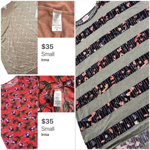 Blouse LuLaRoe Irma Taille M - Manches 3/4, Coupe Tunique, Multicolore, Neuve