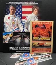 VRHTF NHRA RARE SNAKE & MONGOOSE MOVIE ITEMS, 3 MOVIE POSTERS 2 STICKER-AWESOME