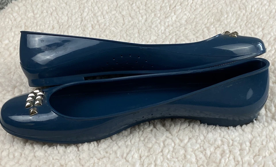 Furla Made in Italy Women Jelly Flats Teal Blue Size 40 (US 8.5) Fits Wide Width - Image 3 of 4