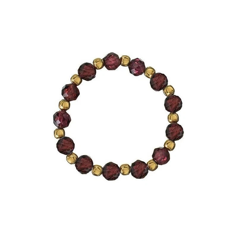 Anillos ajustables delicados de piedras preciosas redondas facetadas granate de rodonita para mujer Foto 3 de 4