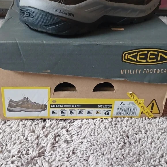 Keen Utility Donna Atlanta Cool II Basso Lavoro Escursionismo ESD Punta Acciaio 8W Nuovo con Scatola