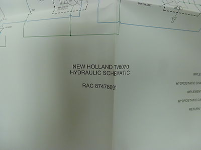 New Holland TV6070 Utility Tractor Hydraulic Schematic Diagram Manual Book