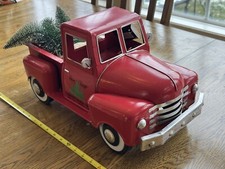 Large Christmas Pickup Truck Decor with Light up Christmas Trees In Back