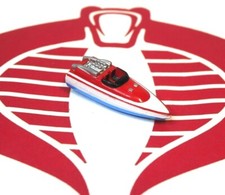 Micro Machines Vehicle Speed Boat Type 1 NANCY Red White Blue Galoob 1986